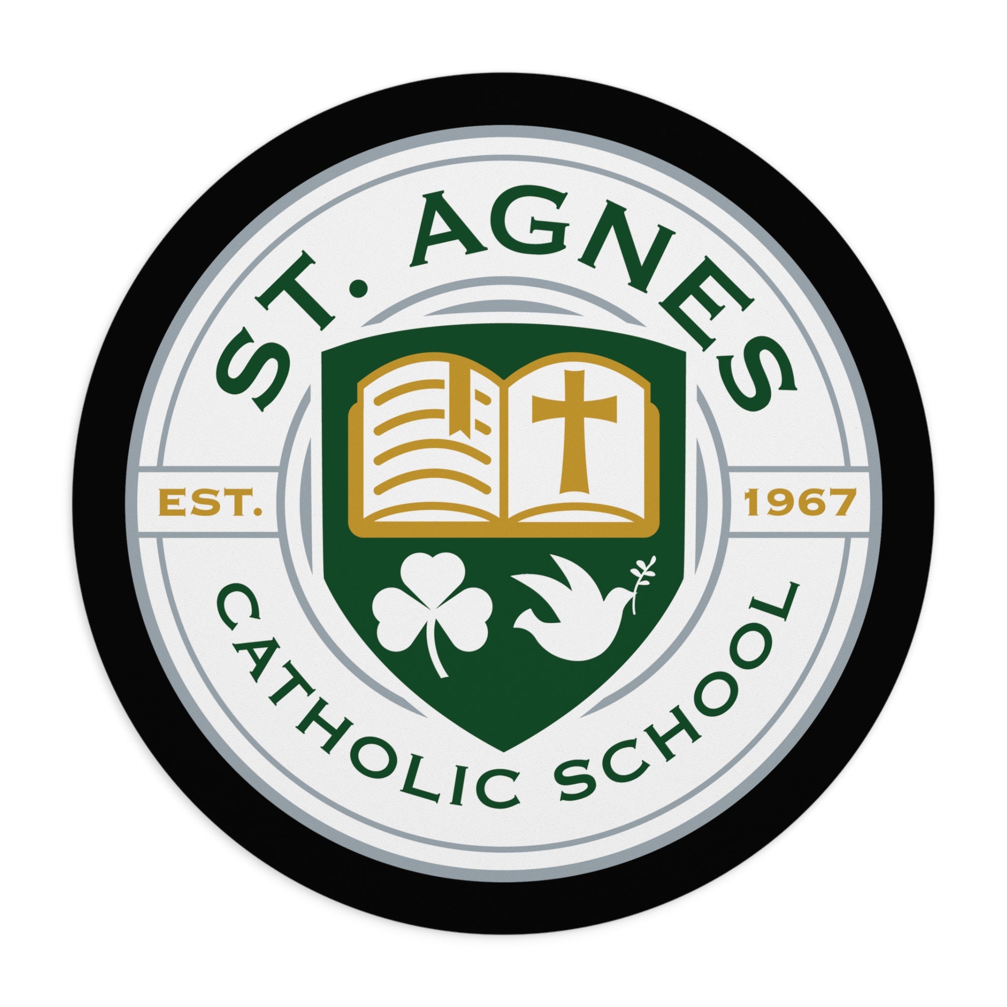 St. Agnes Catholic School Round Mouse Pad - Black