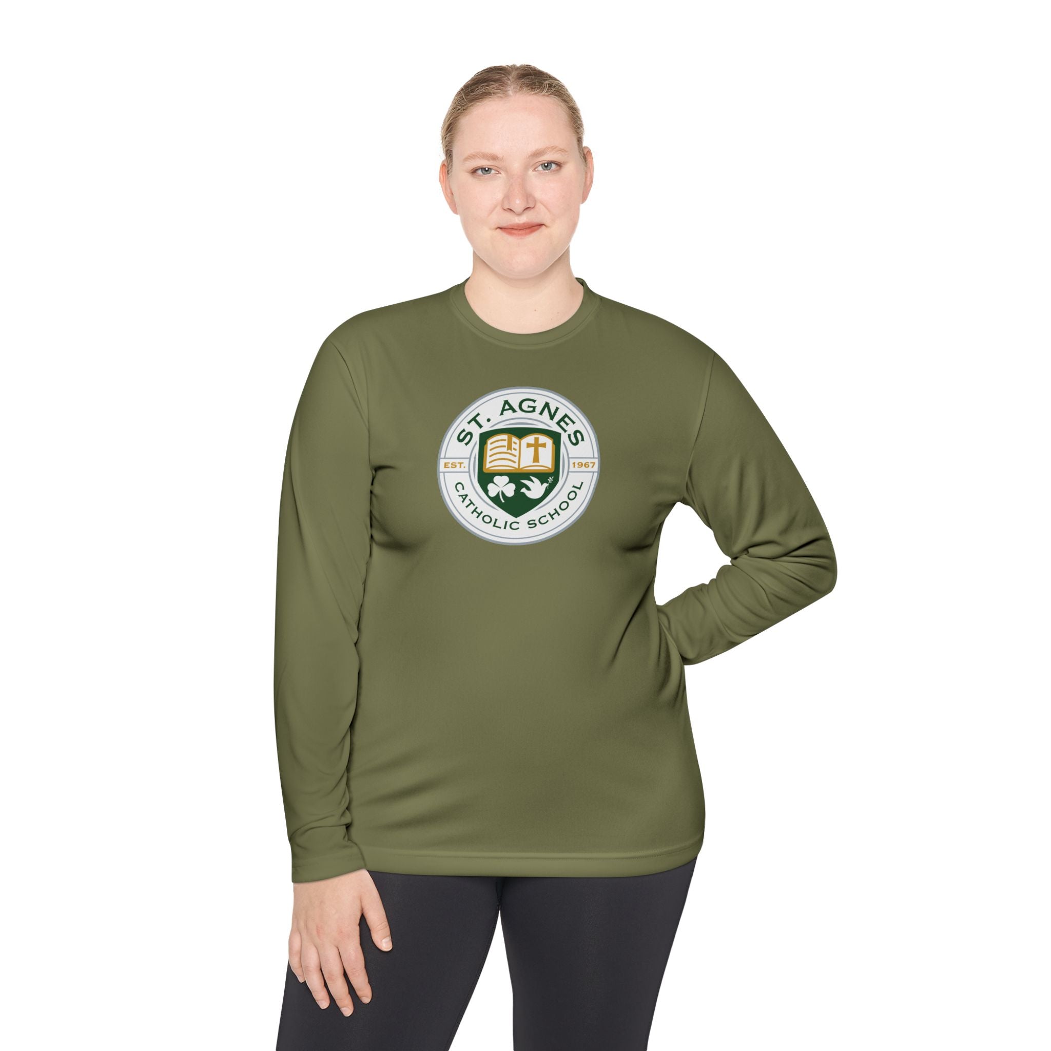 Adult Long Sleeve Tee - St. Agnes Catholic School Crest