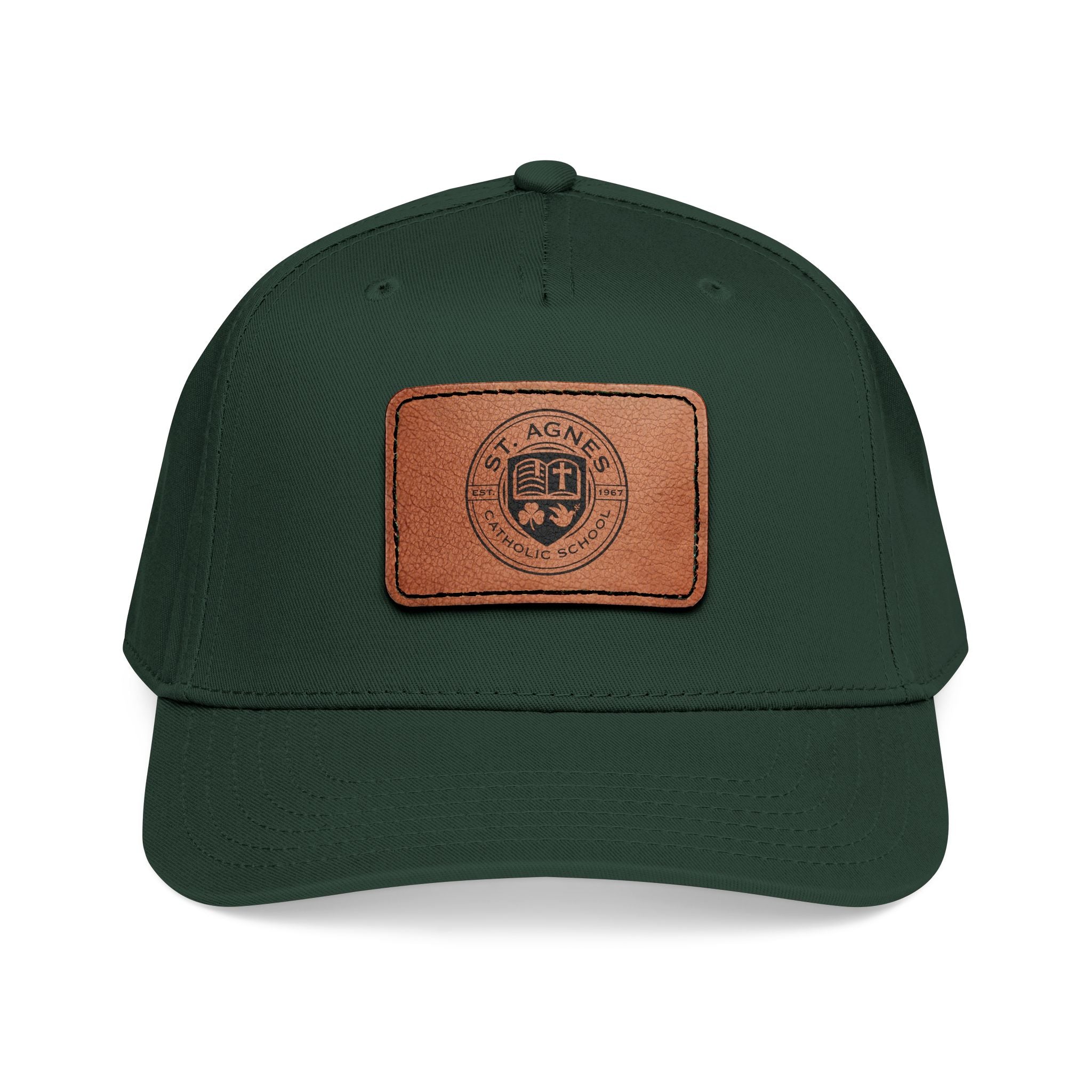 Leather Patch Baseball Cap — St. Agnes Catholic School Crest