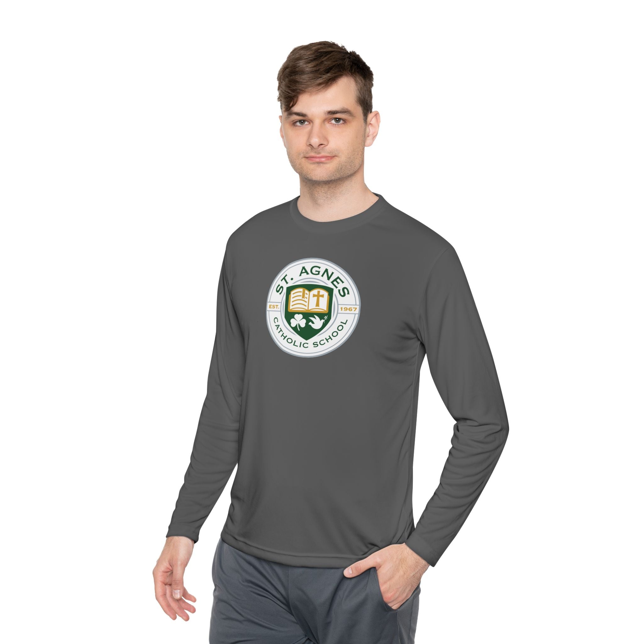 Adult Long Sleeve Tee - St. Agnes Catholic School Crest