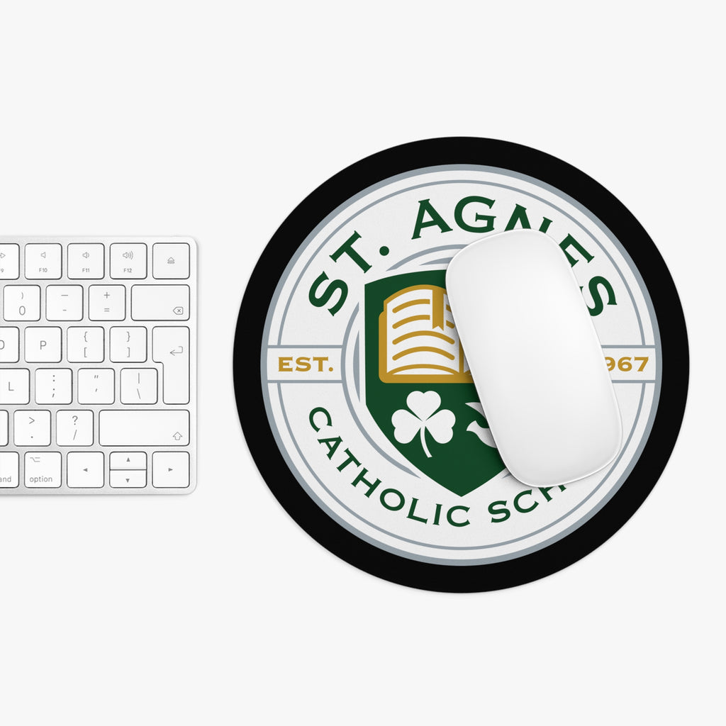 St. Agnes Catholic School Round Mouse Pad - Black