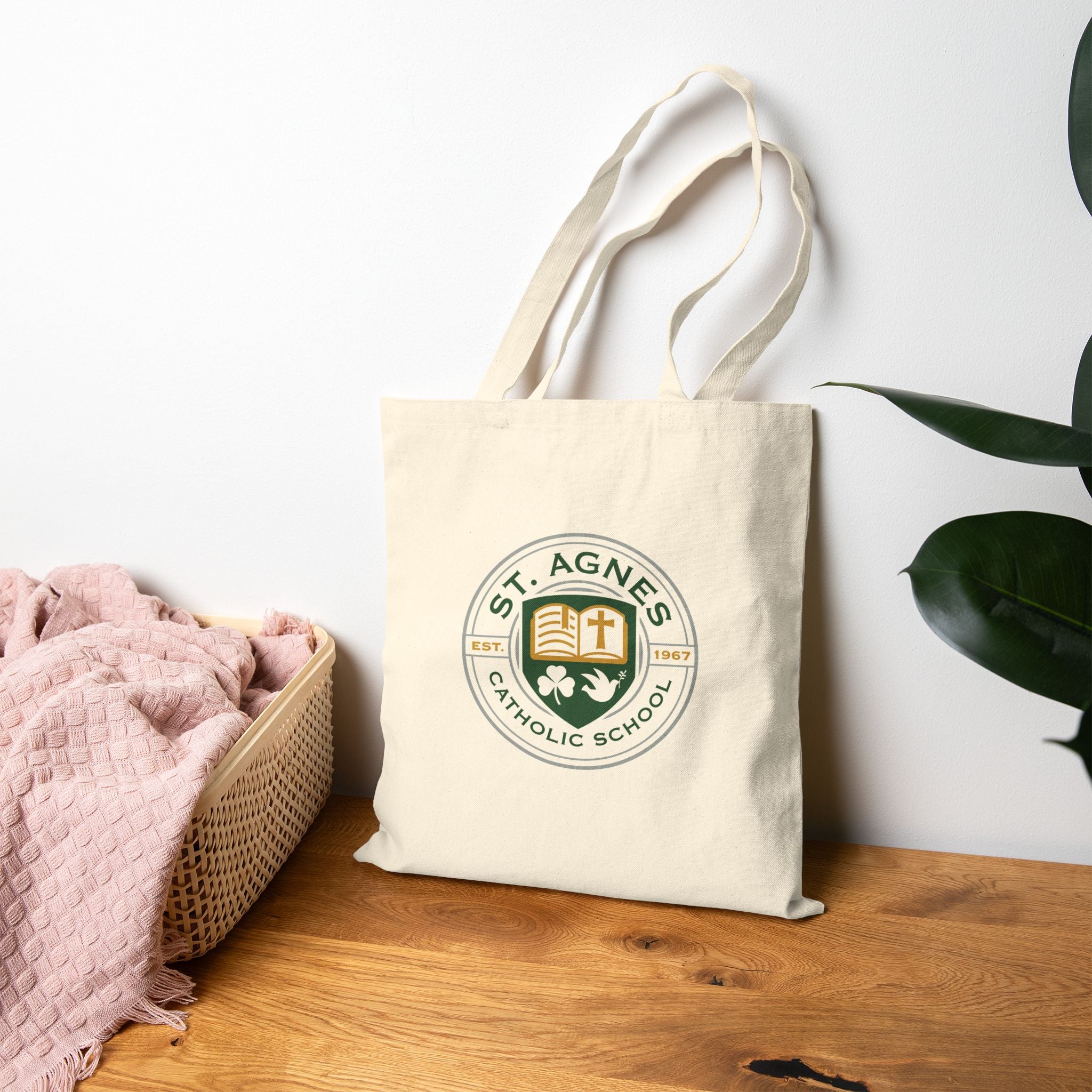 Canvas Tote Bag - St. Agnes Catholic School Crest
