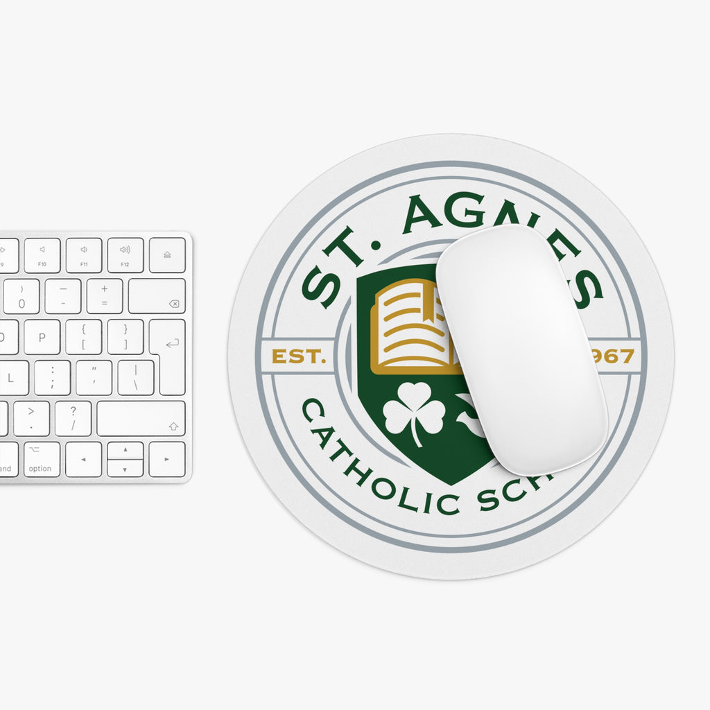 St. Agnes Catholic School Round Mouse Pad - White