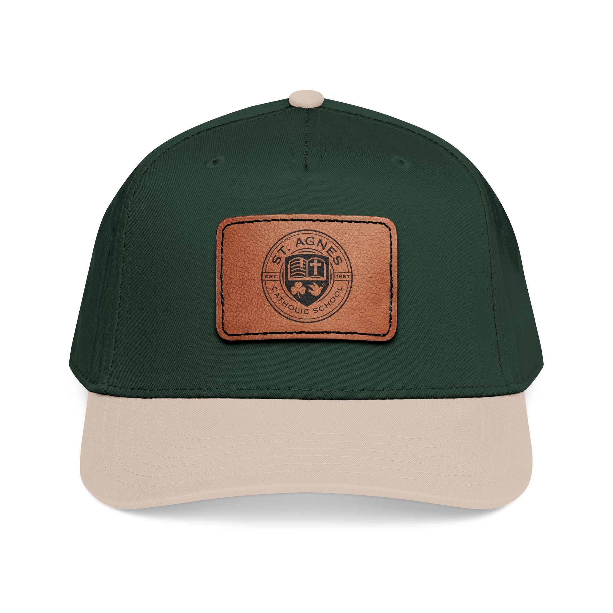 Leather Patch Baseball Cap — St. Agnes Catholic School Crest