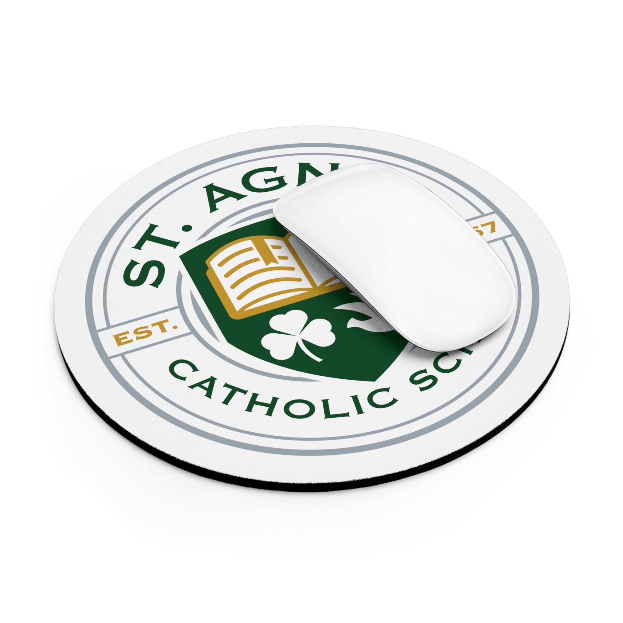 St. Agnes Catholic School Round Mouse Pad - White