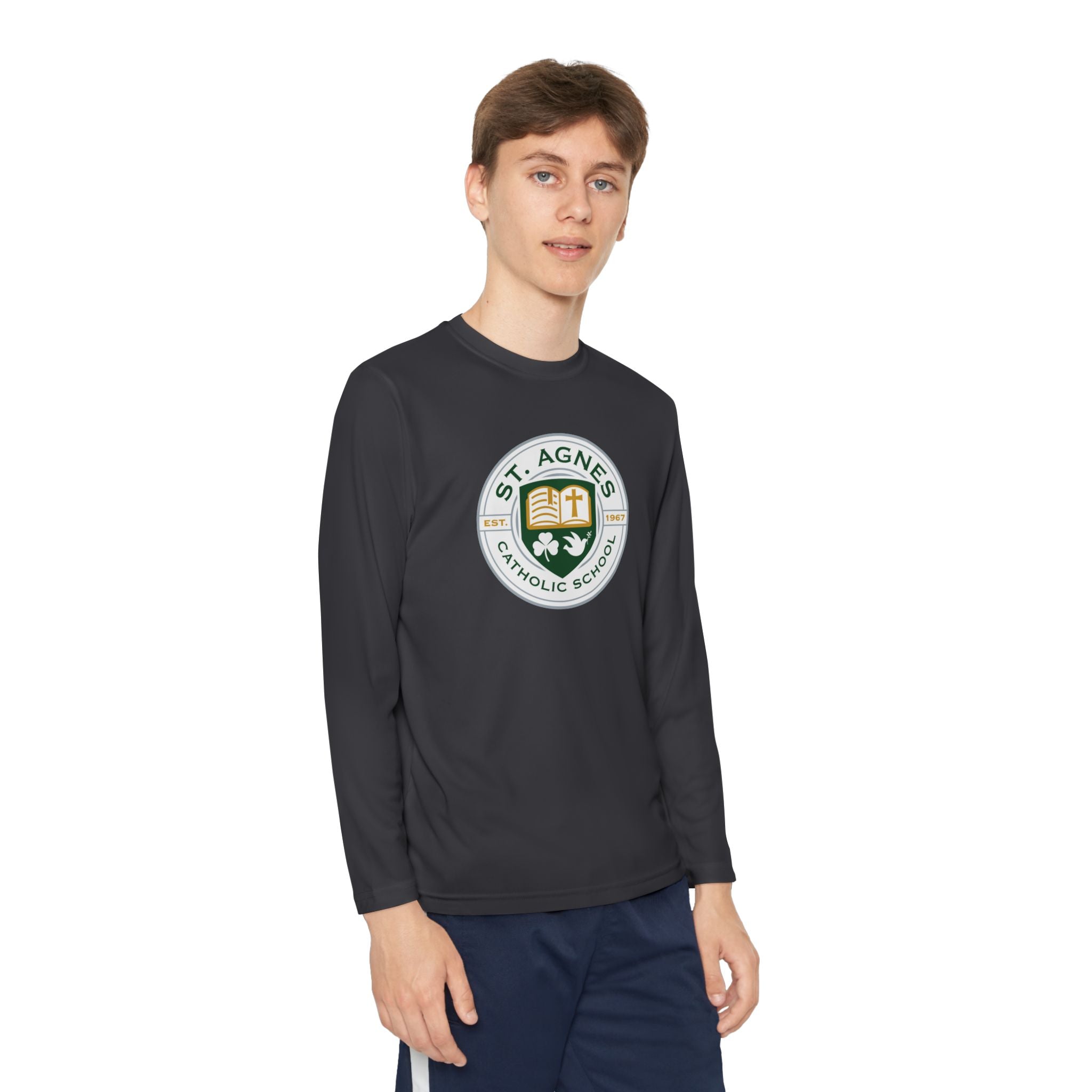 Youth Long Sleeve Tee - St. Agnes Catholic School Crest