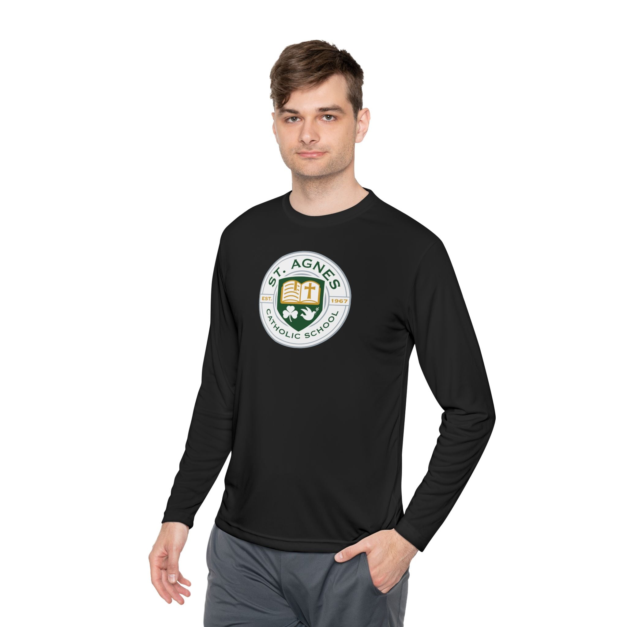 Adult Long Sleeve Tee - St. Agnes Catholic School Crest
