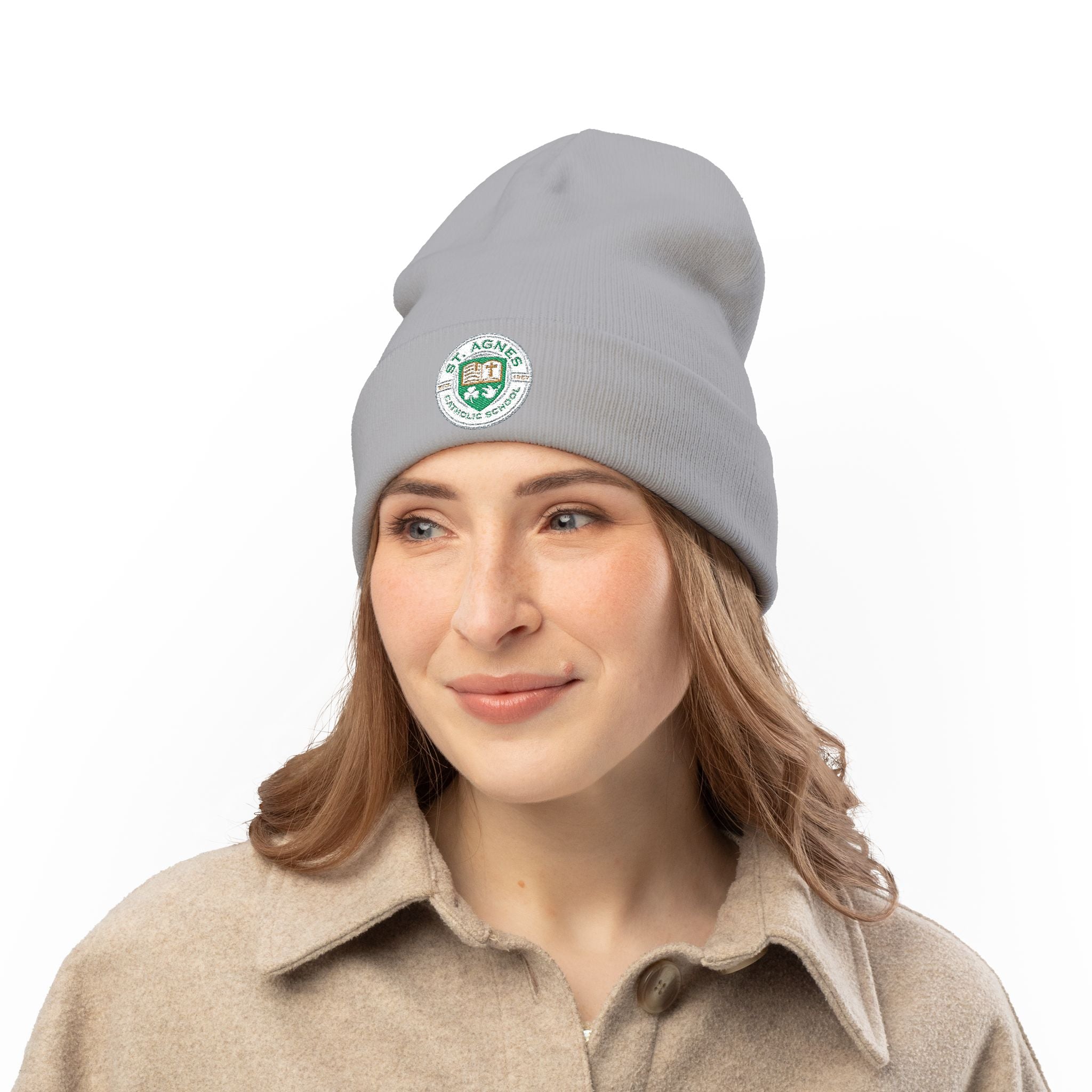 Embroidered Knit Beanie — St. Agnes Catholic School Crest