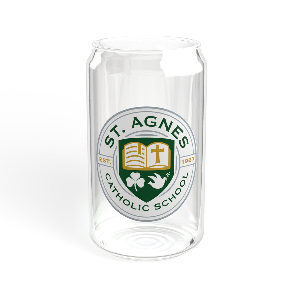 St. Agnes Catholic School 16oz Glass Sipper Tumbler with Bamboo Lid & Straw