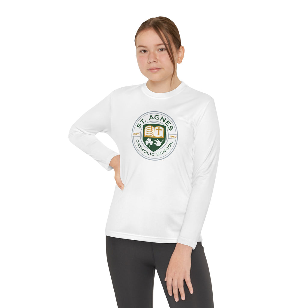 Youth Long Sleeve Tee - St. Agnes Catholic School Crest