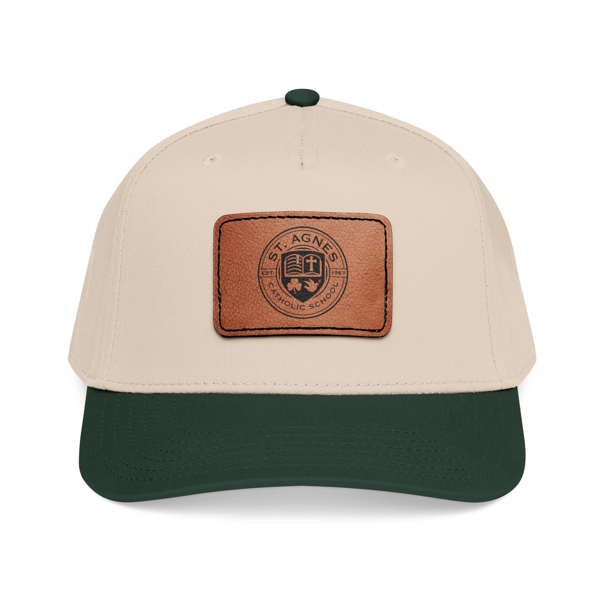 Leather Patch Baseball Cap — St. Agnes Catholic School Crest