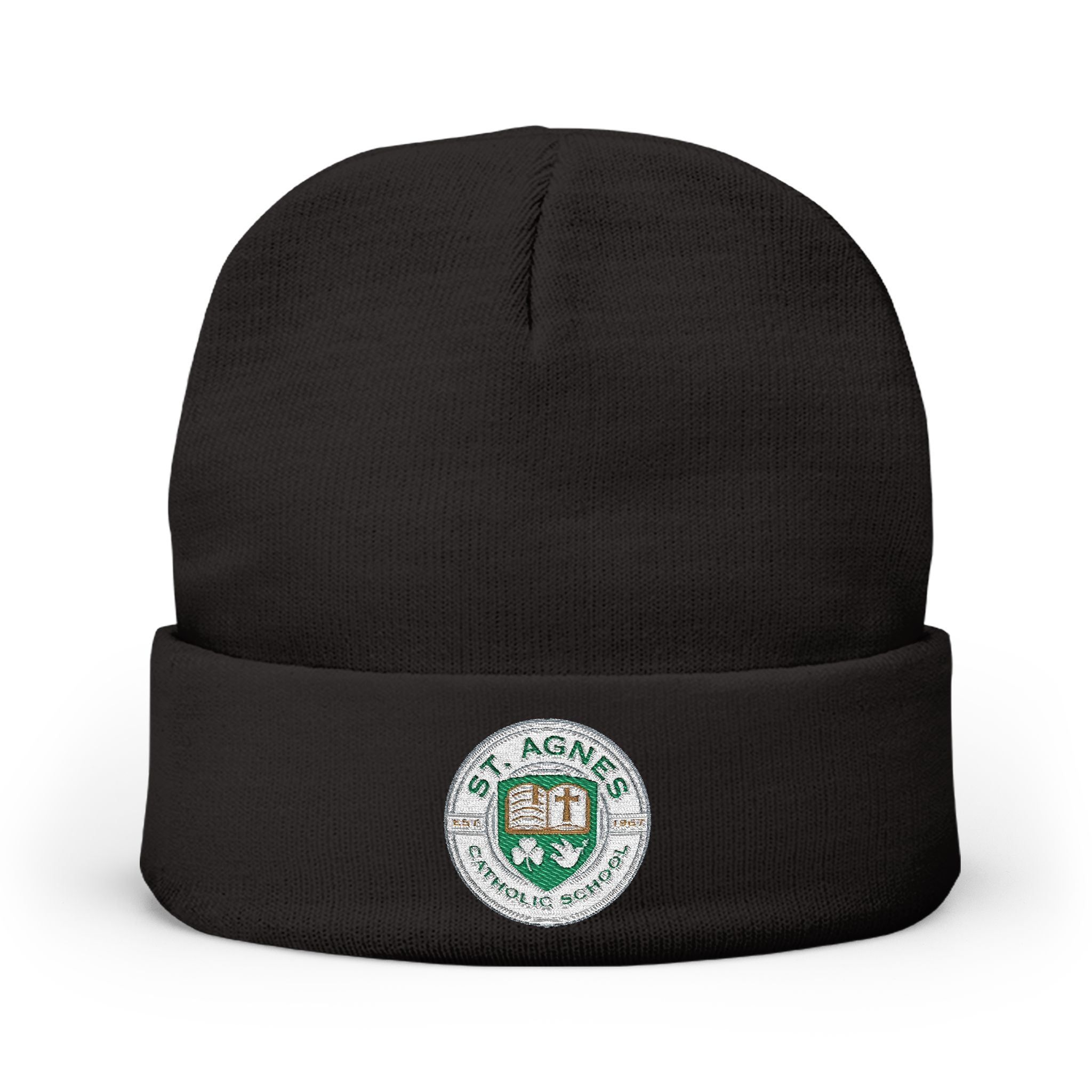 Embroidered Knit Beanie — St. Agnes Catholic School Crest