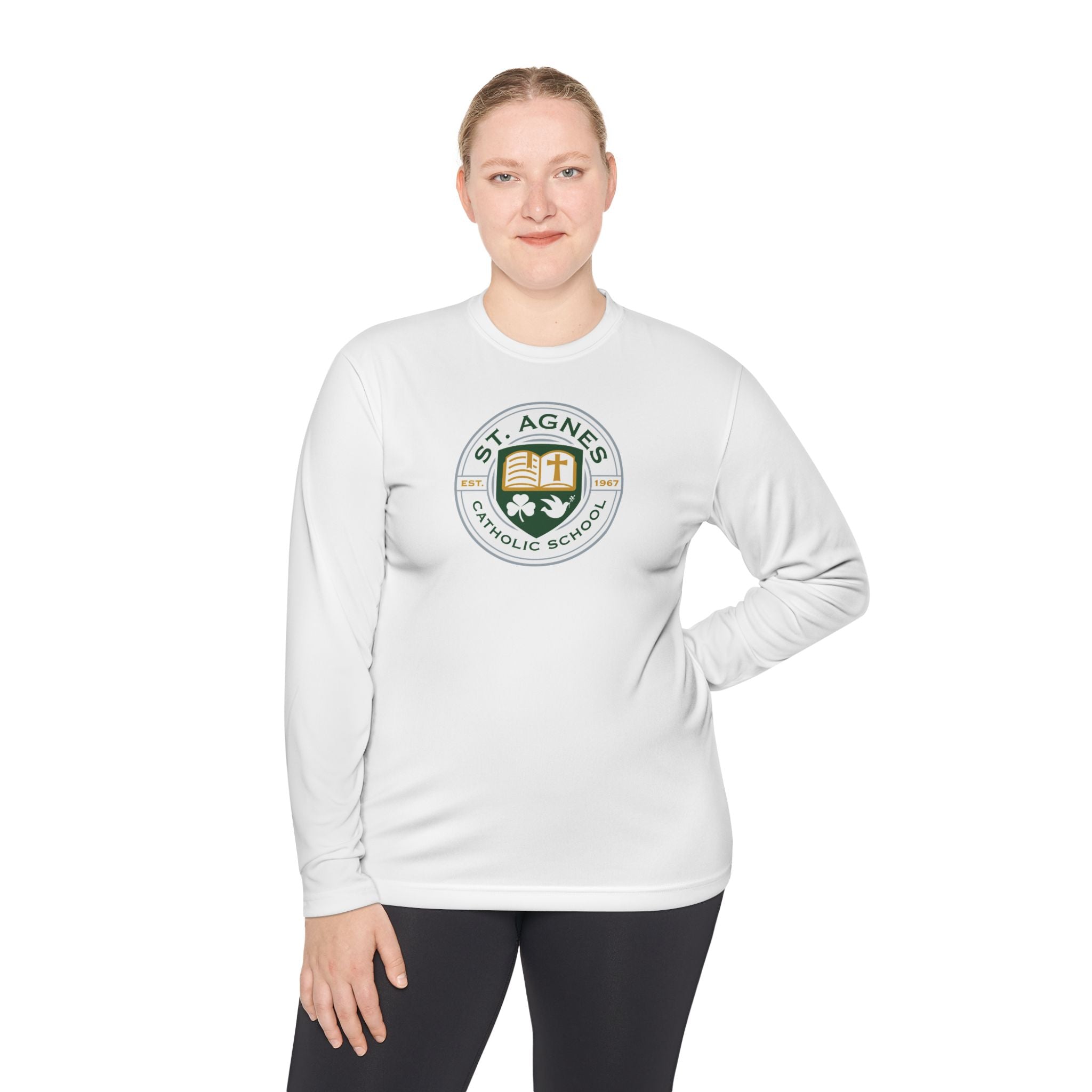 Adult Long Sleeve Tee - St. Agnes Catholic School Crest