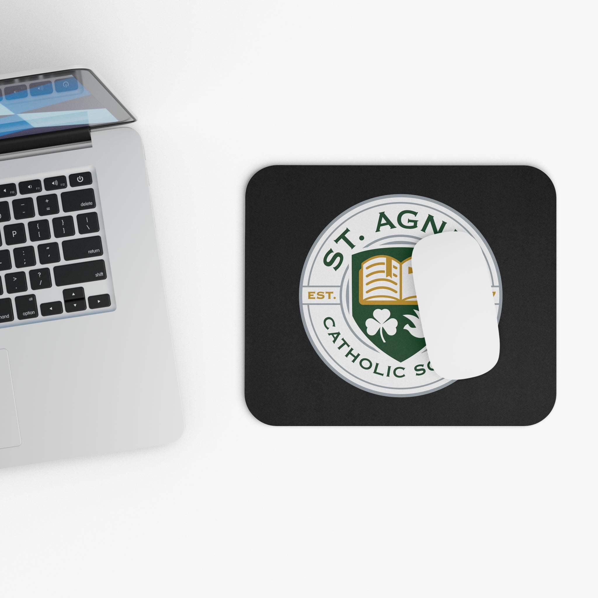 St. Agnes Catholic School Rectangle Mouse Pad — Black