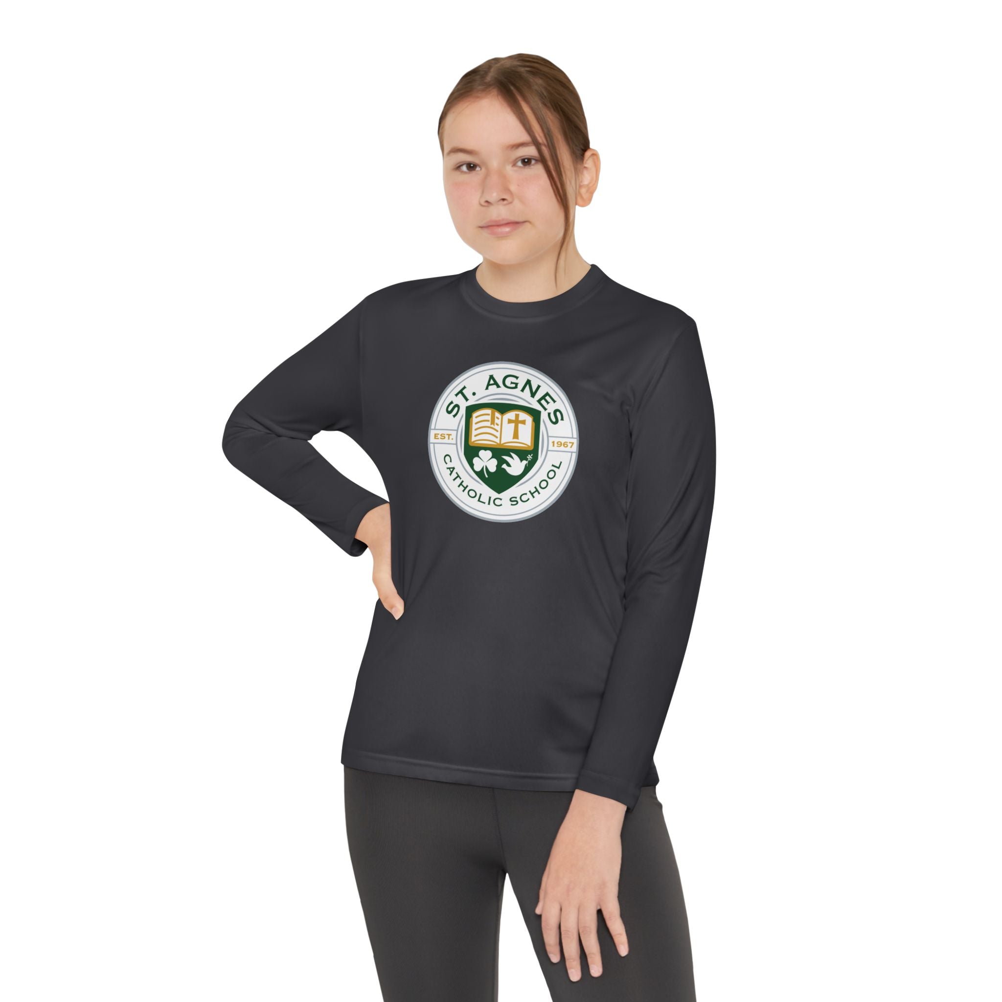 Youth Long Sleeve Tee - St. Agnes Catholic School Crest