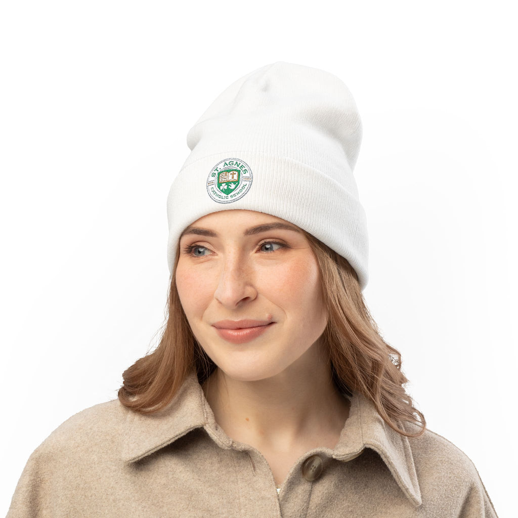 Embroidered Knit Beanie — St. Agnes Catholic School Crest