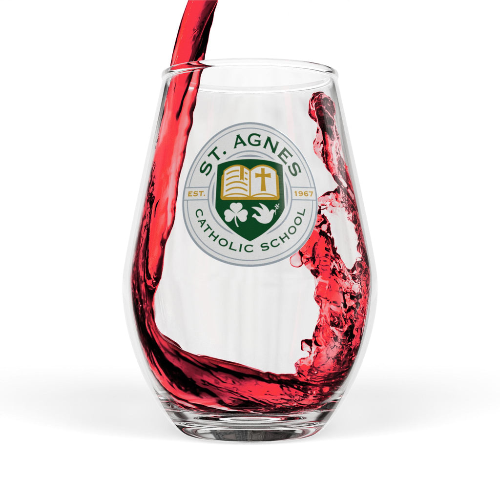St. Agnes Catholic School Stemless Wine Glass — 11.75 oz