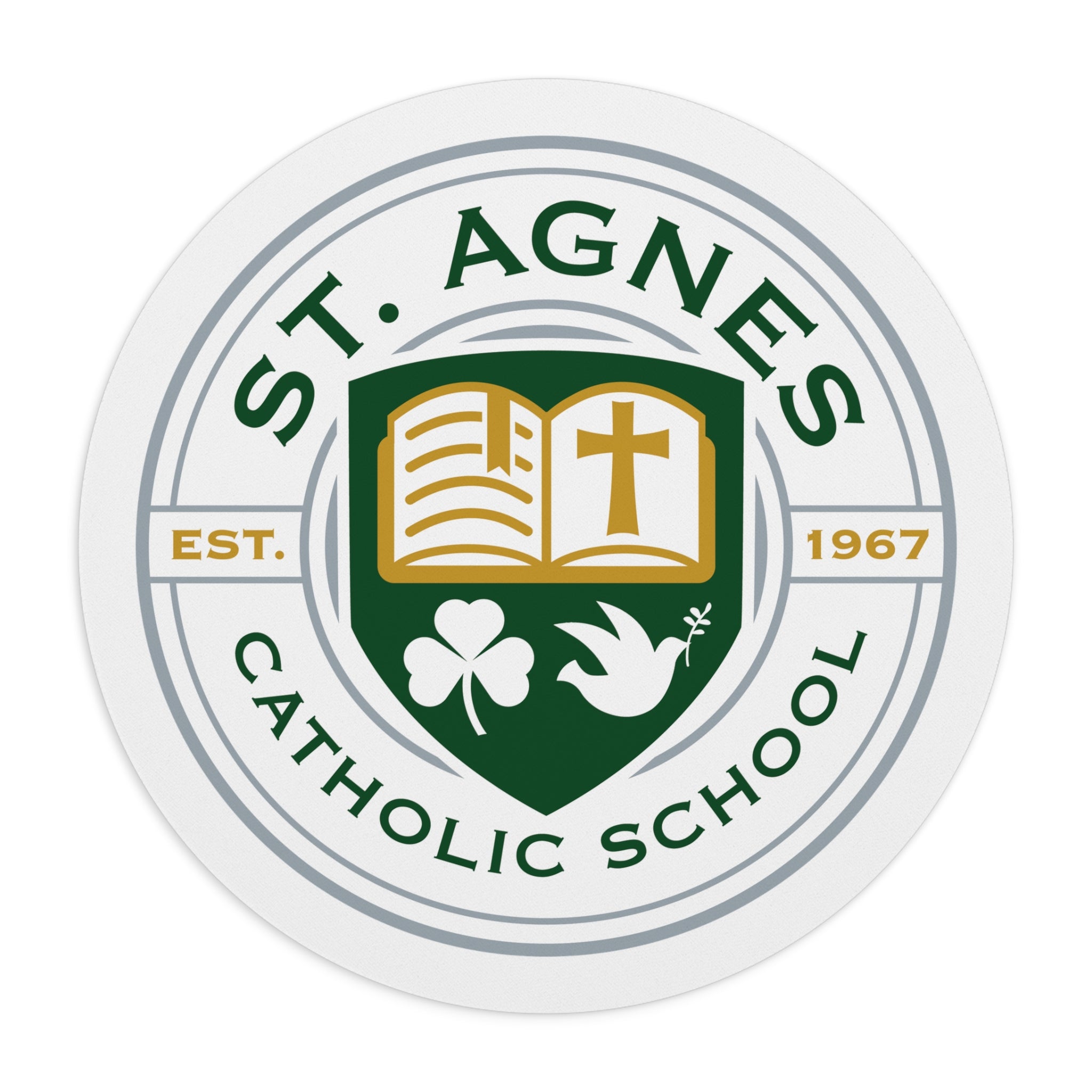 St. Agnes Catholic School Round Mouse Pad - White