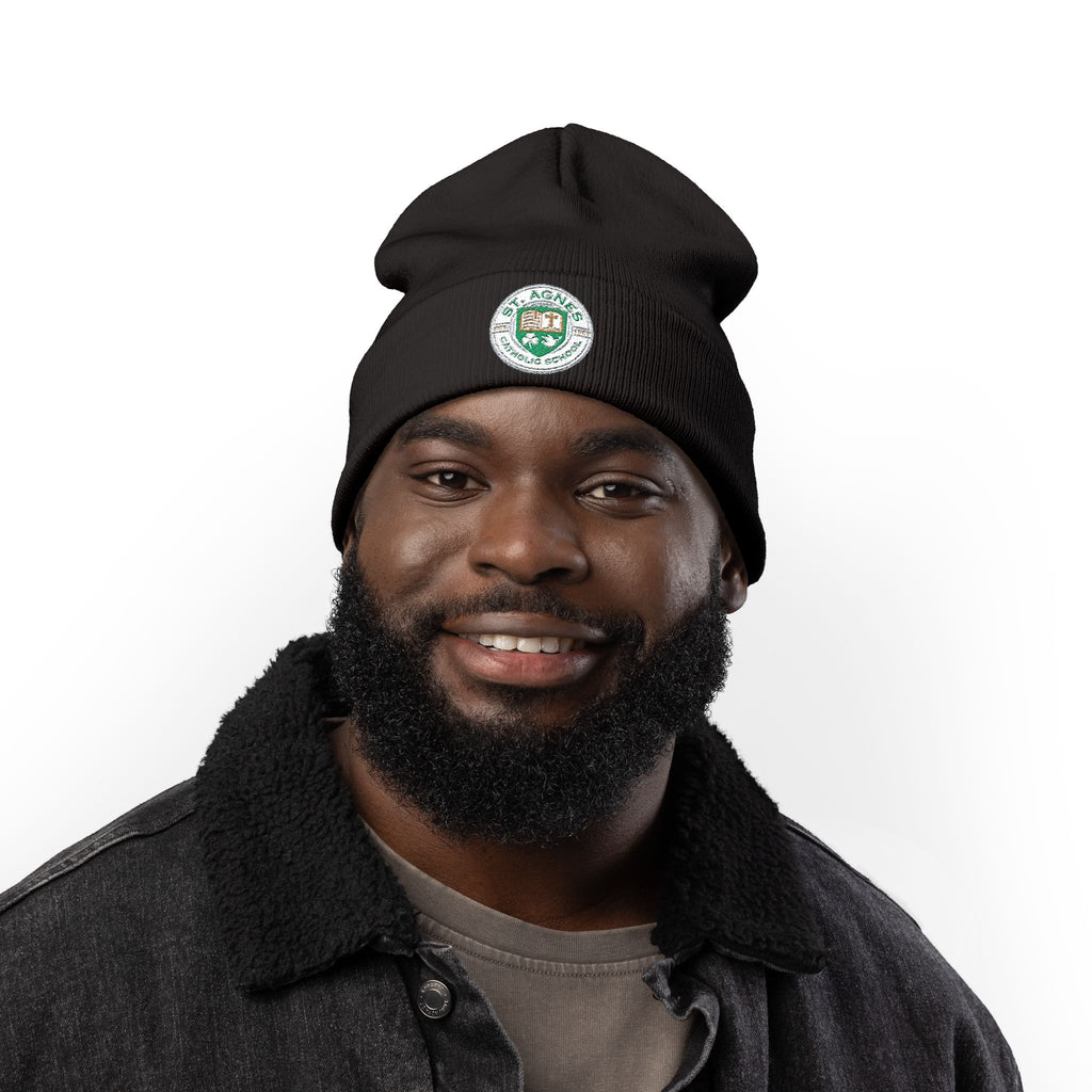 Embroidered Knit Beanie — St. Agnes Catholic School Crest