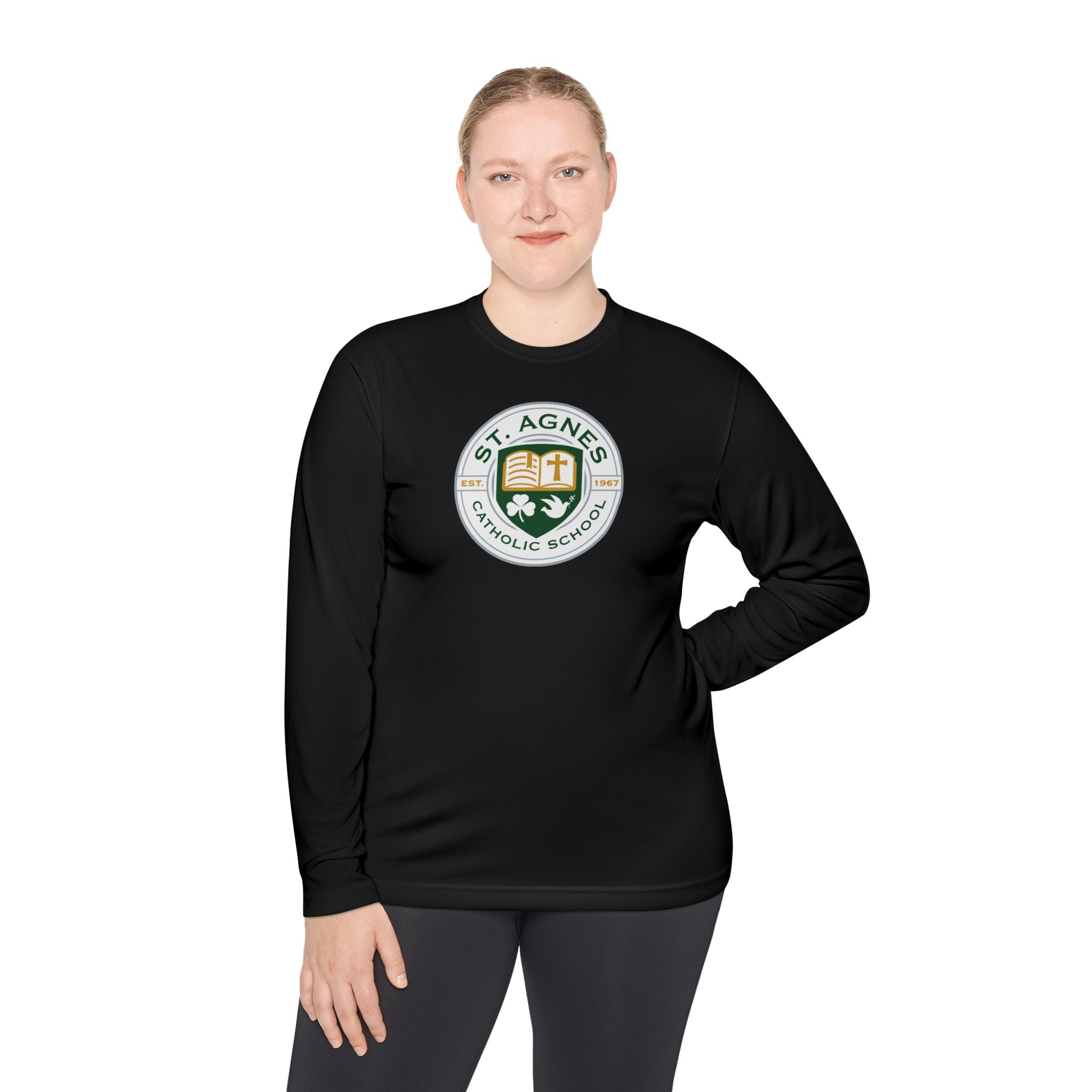 Adult Long Sleeve Tee - St. Agnes Catholic School Crest