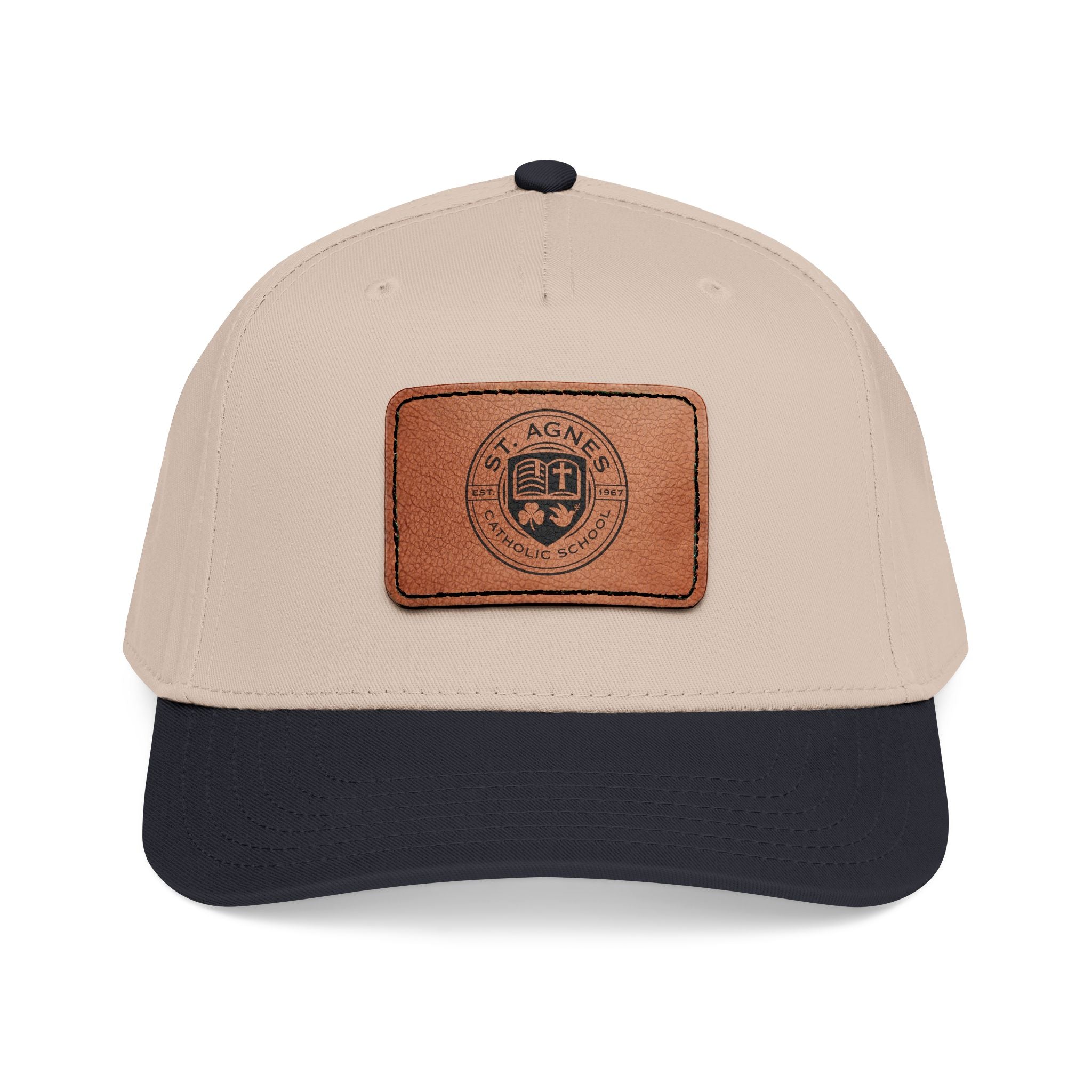 Leather Patch Baseball Cap — St. Agnes Catholic School Crest