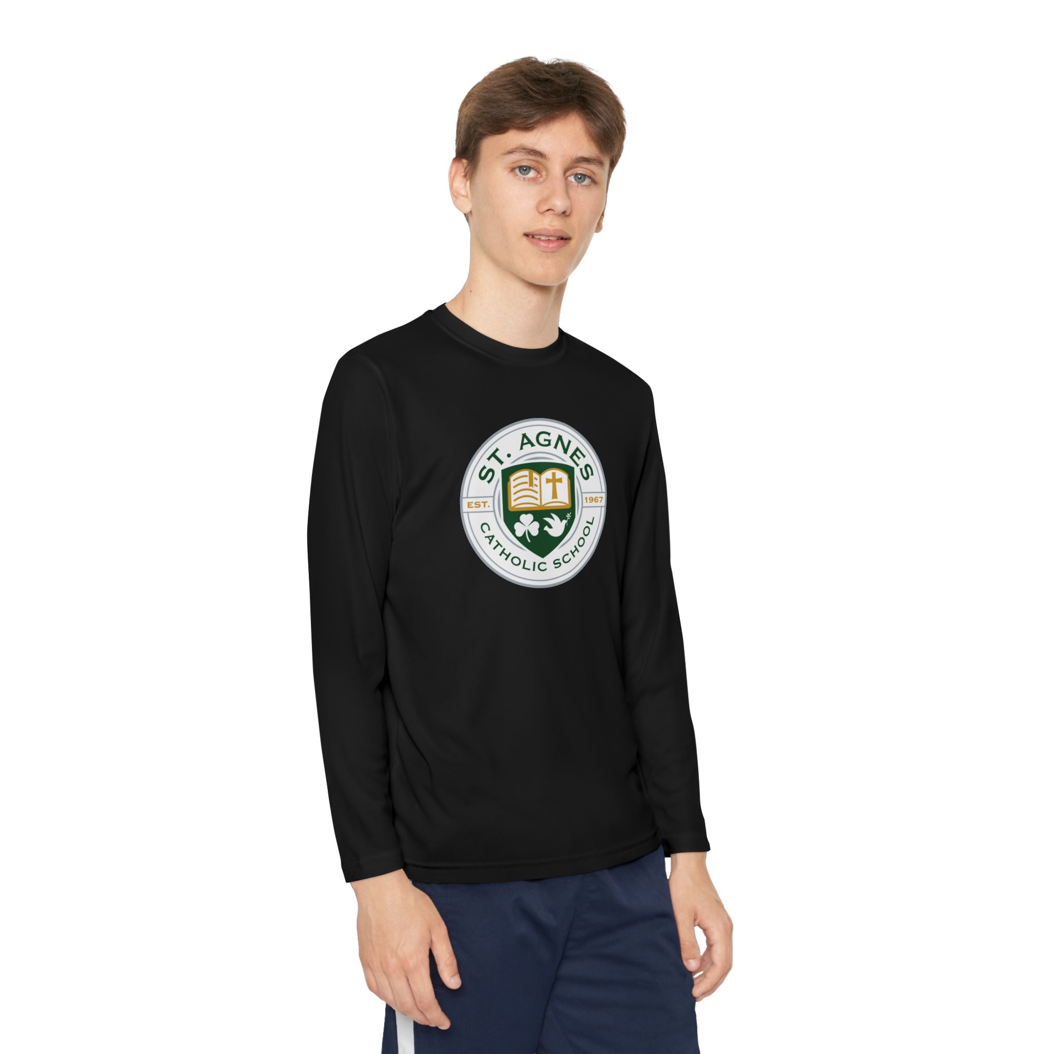 St. Agnes Catholic School Youth Long Sleeve Tee - School Crest Competitor Shirt