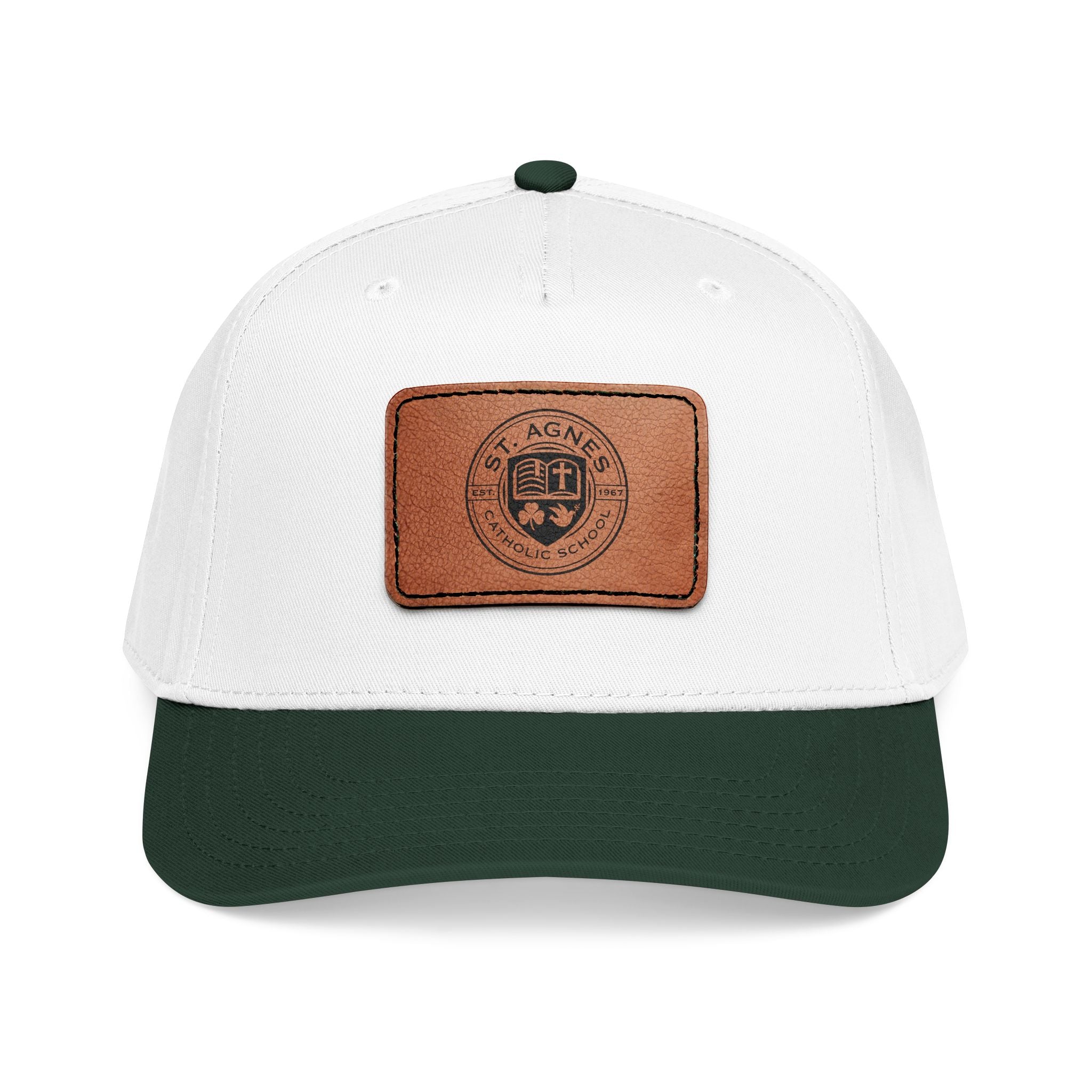 Leather Patch Baseball Cap — St. Agnes Catholic School Crest