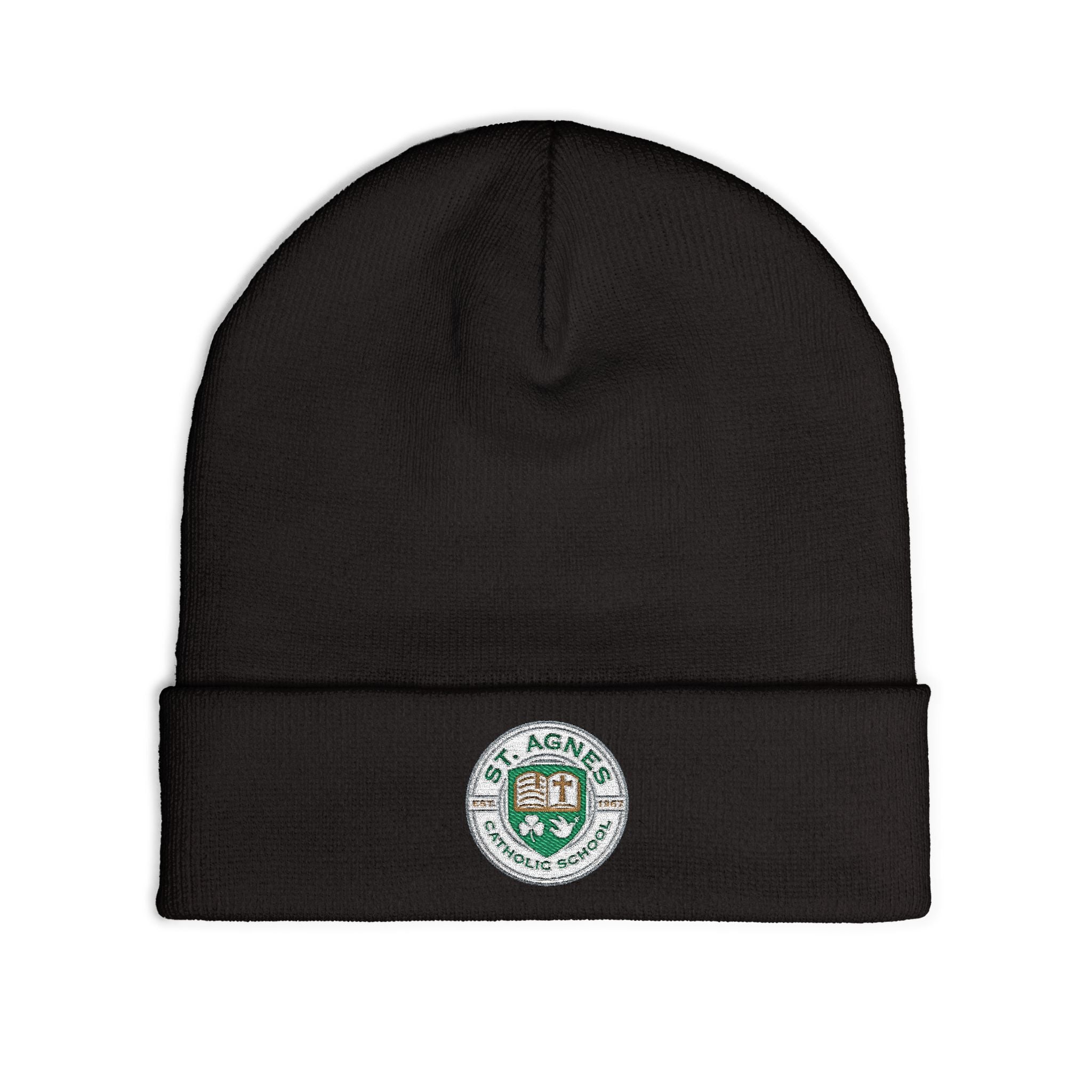 Embroidered Knit Beanie — St. Agnes Catholic School Crest
