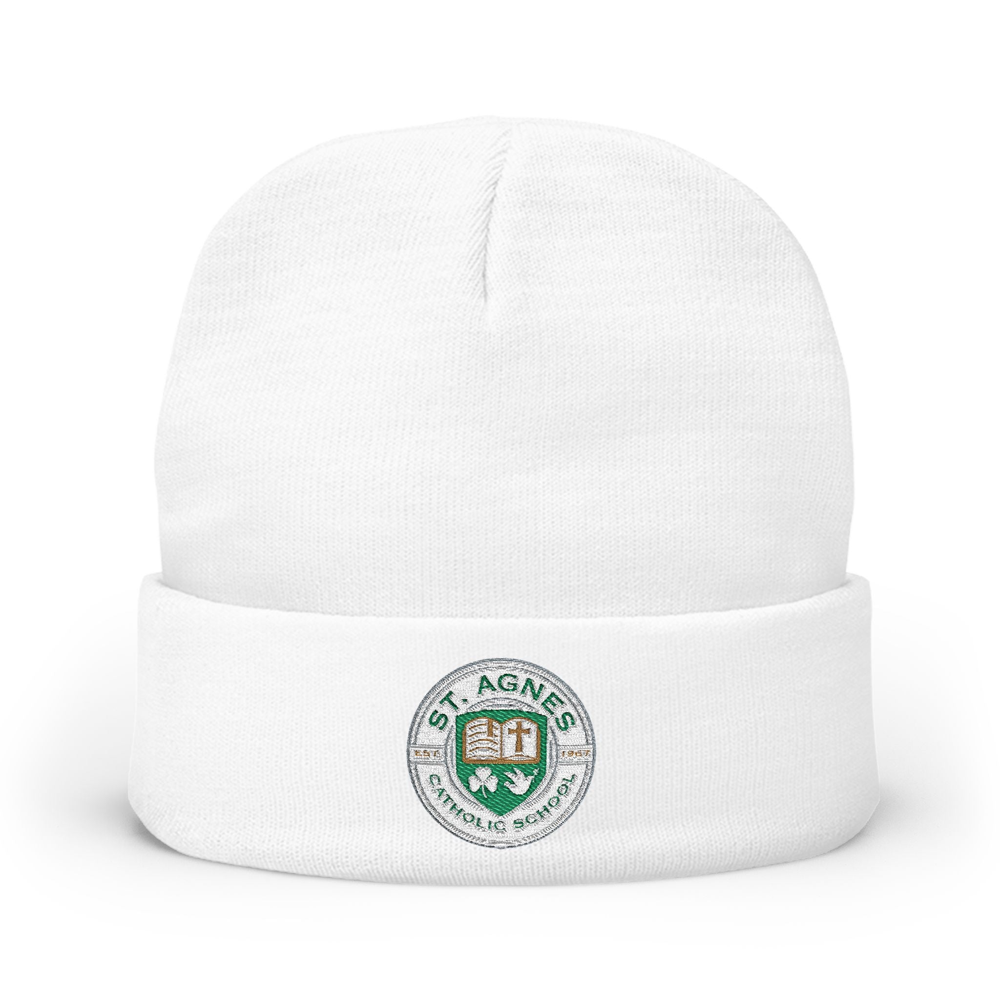 Embroidered Knit Beanie — St. Agnes Catholic School Crest