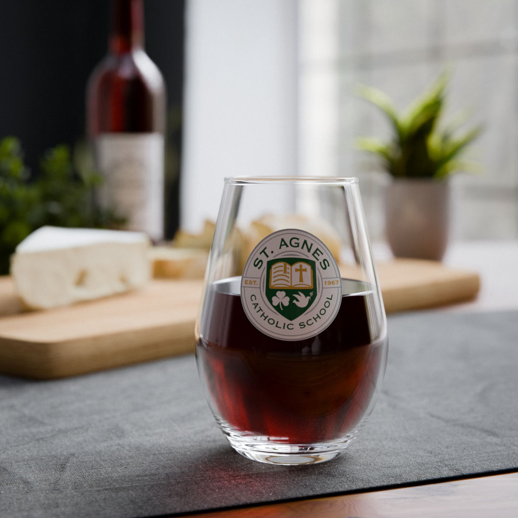 St. Agnes Catholic School Stemless Wine Glass — 11.75 oz