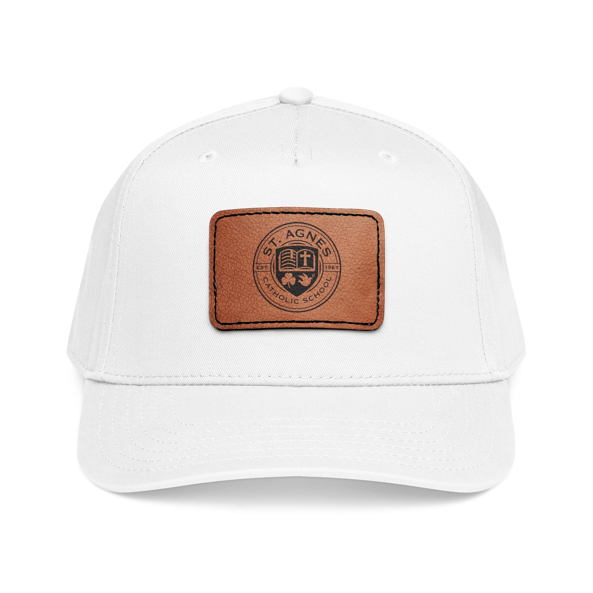 Leather Patch Baseball Cap — St. Agnes Catholic School Crest