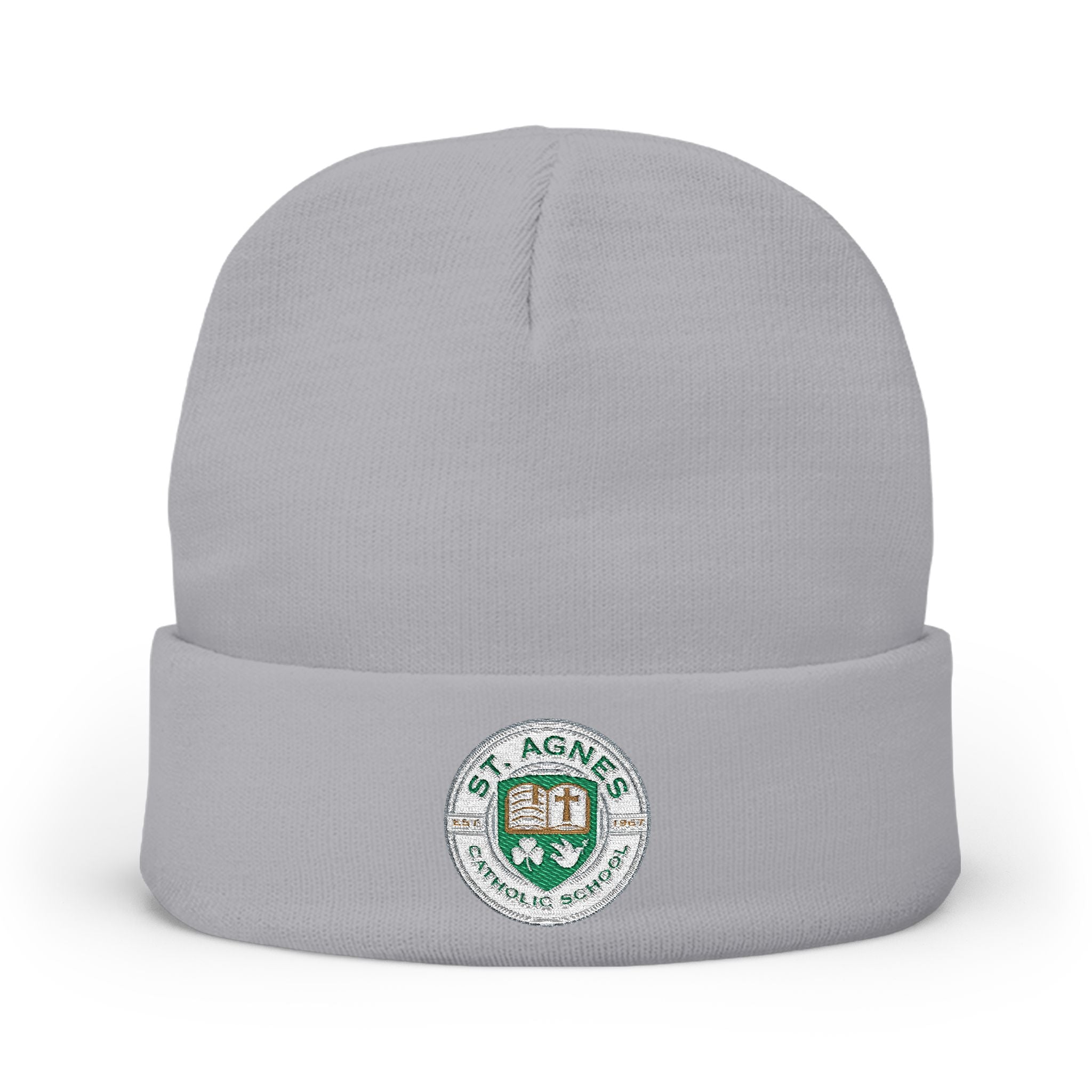 Embroidered Knit Beanie — St. Agnes Catholic School Crest