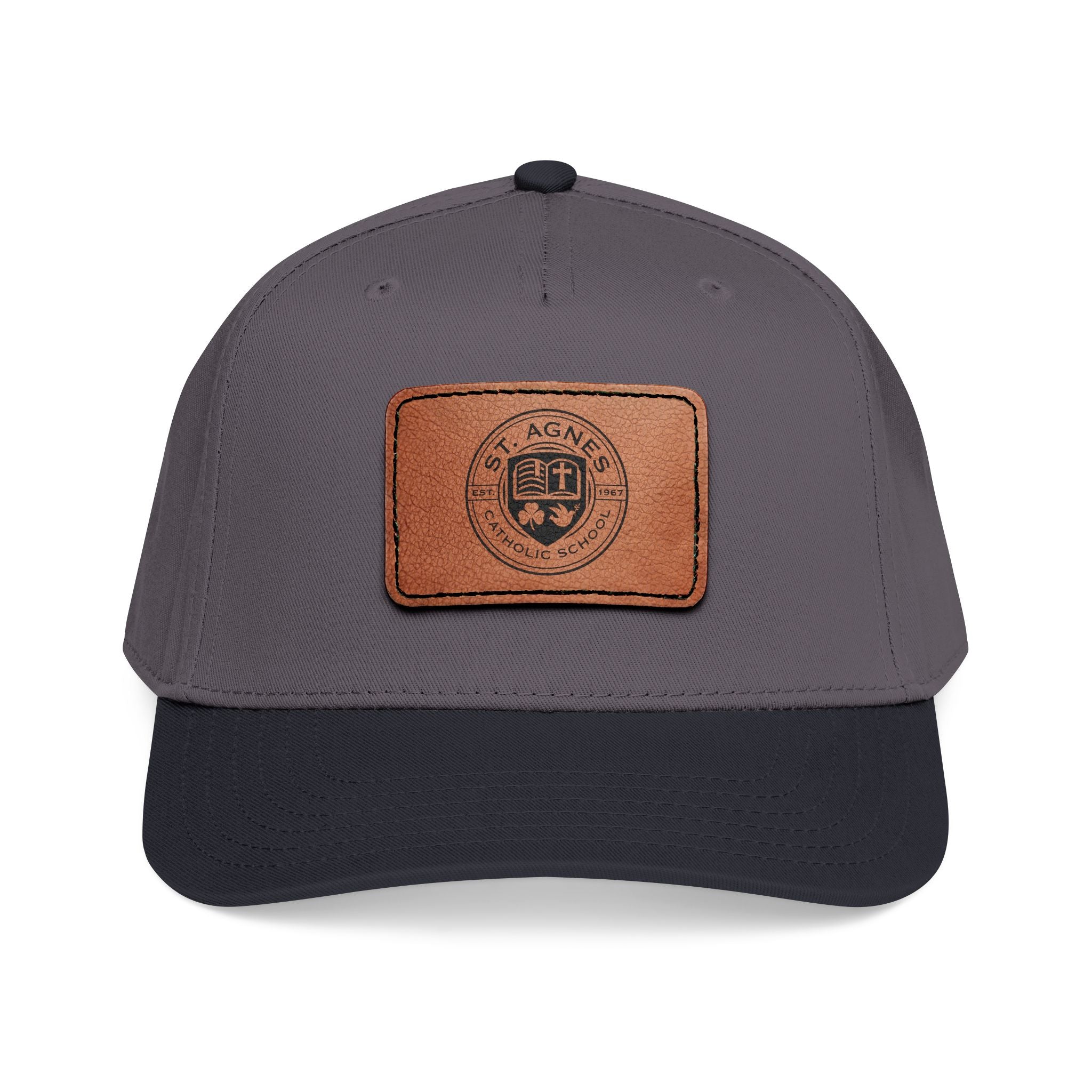 Leather Patch Baseball Cap — St. Agnes Catholic School Crest
