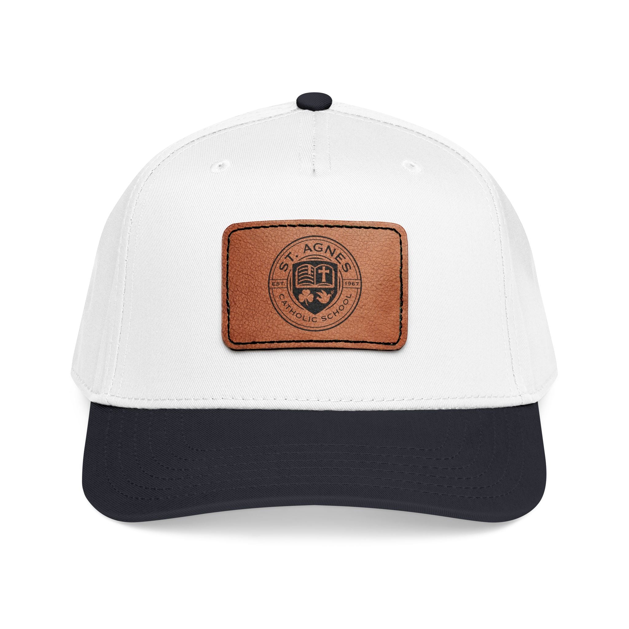 Leather Patch Baseball Cap — St. Agnes Catholic School Crest