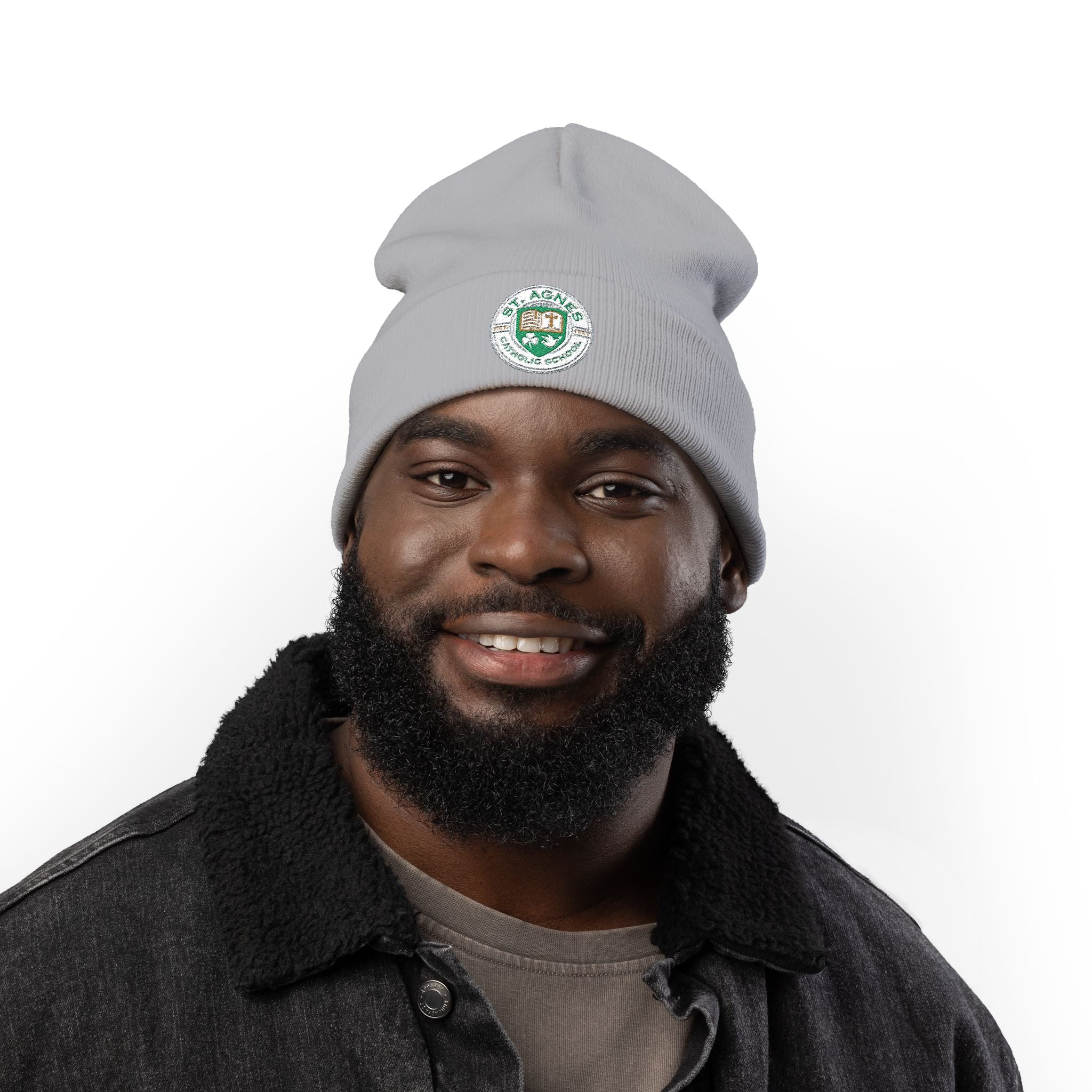 Embroidered Knit Beanie — St. Agnes Catholic School Crest