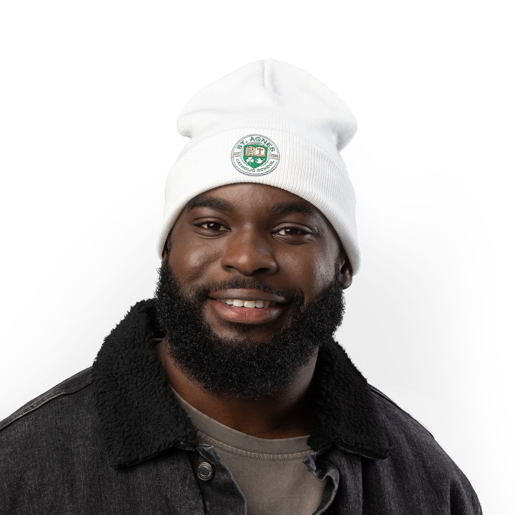 Embroidered Knit Beanie — St. Agnes Catholic School Crest