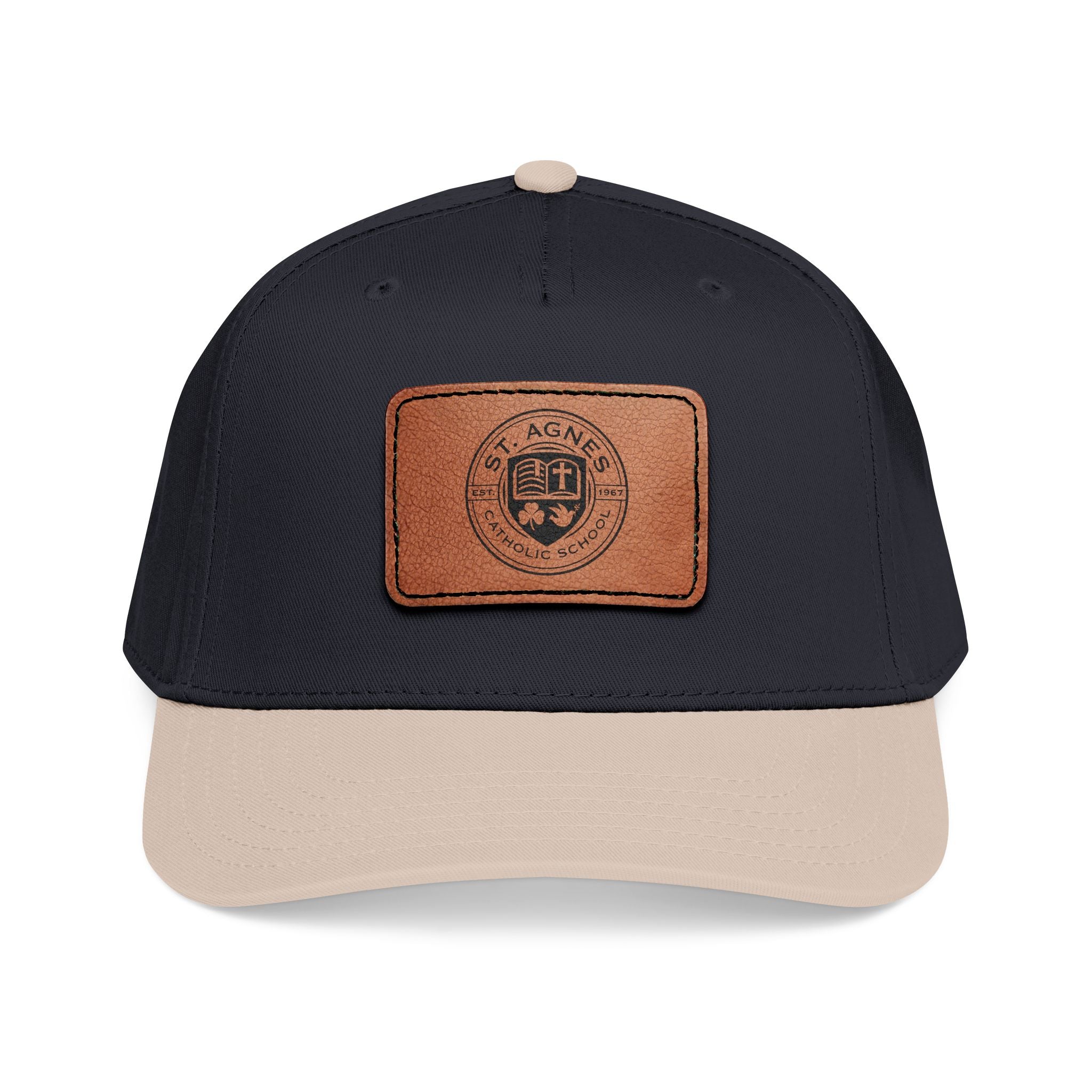 Leather Patch Baseball Cap — St. Agnes Catholic School Crest